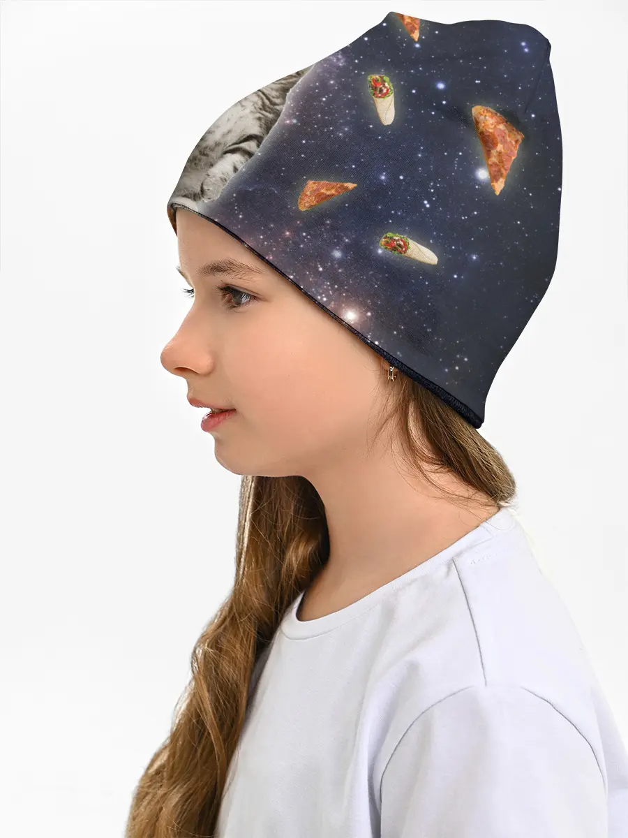 Детская шапка / Котик в космосе