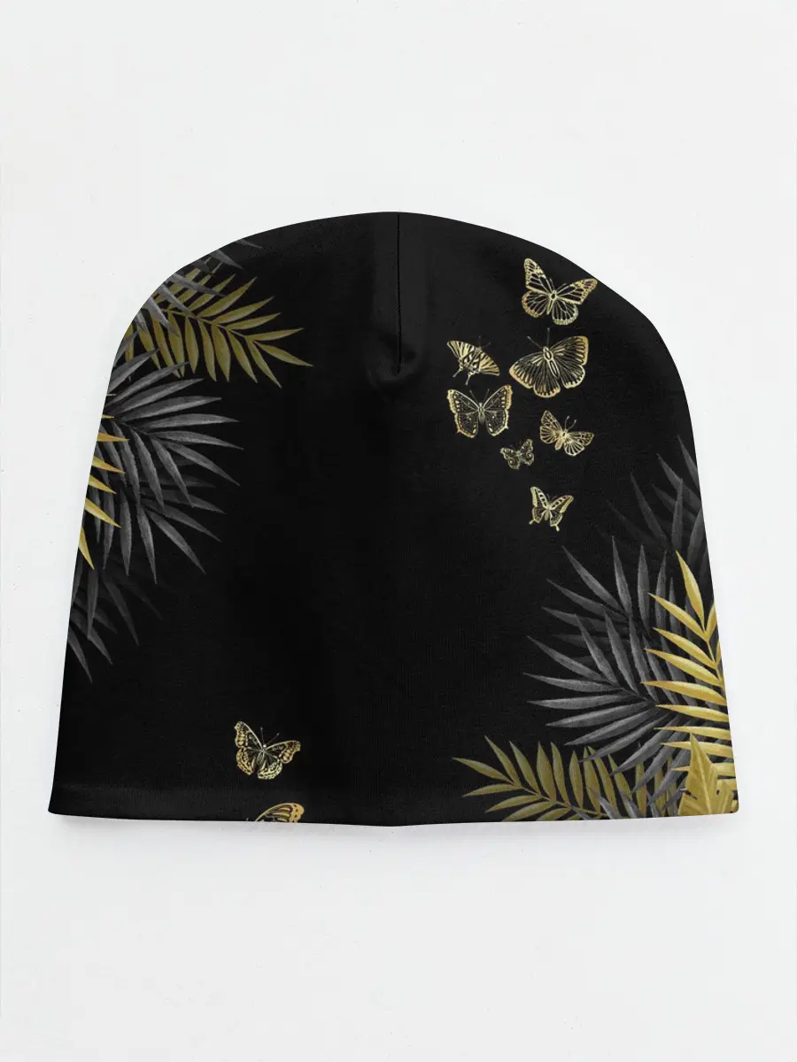 Детская шапка / ЗОЛОТЫЕ БАБОЧКИ И ПАПОРОТНИК