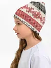 Детская шапка / Славянский узор красно-черный