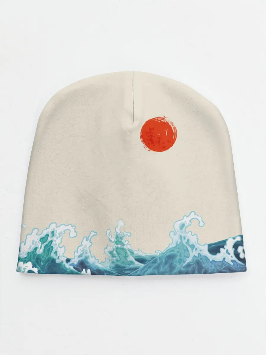 Детская шапка / Японский Стиль Волны и Солнце