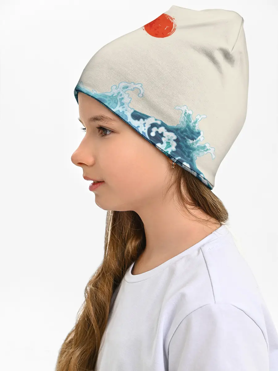 Детская шапка / Японский Стиль Волны и Солнце