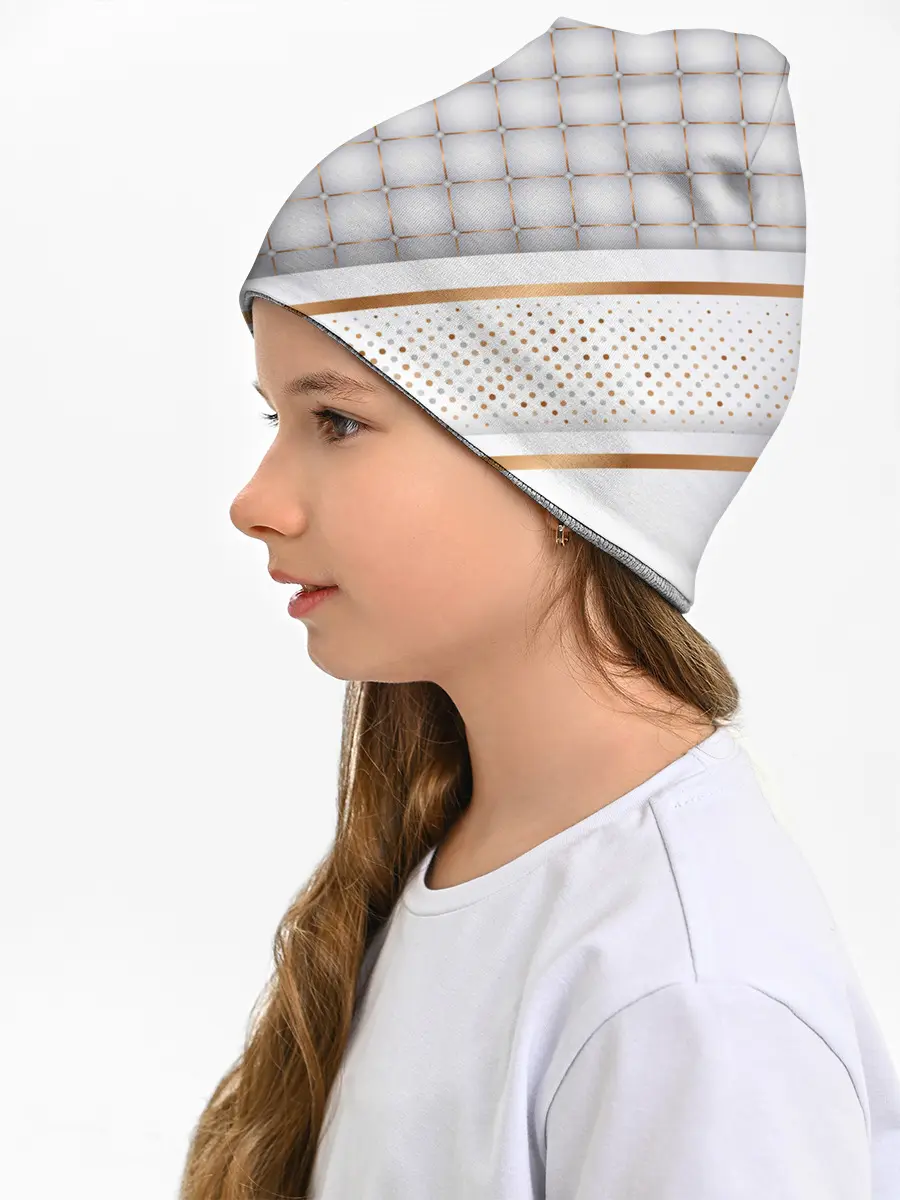 Детская шапка / Luxury white & Gold