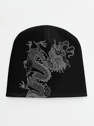Детская шапка / ЧБ Дракон