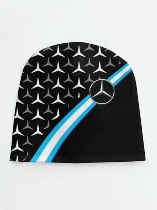 Детская шапка / MERCEDES / УЗОР / ЛИНИЯ АКВА