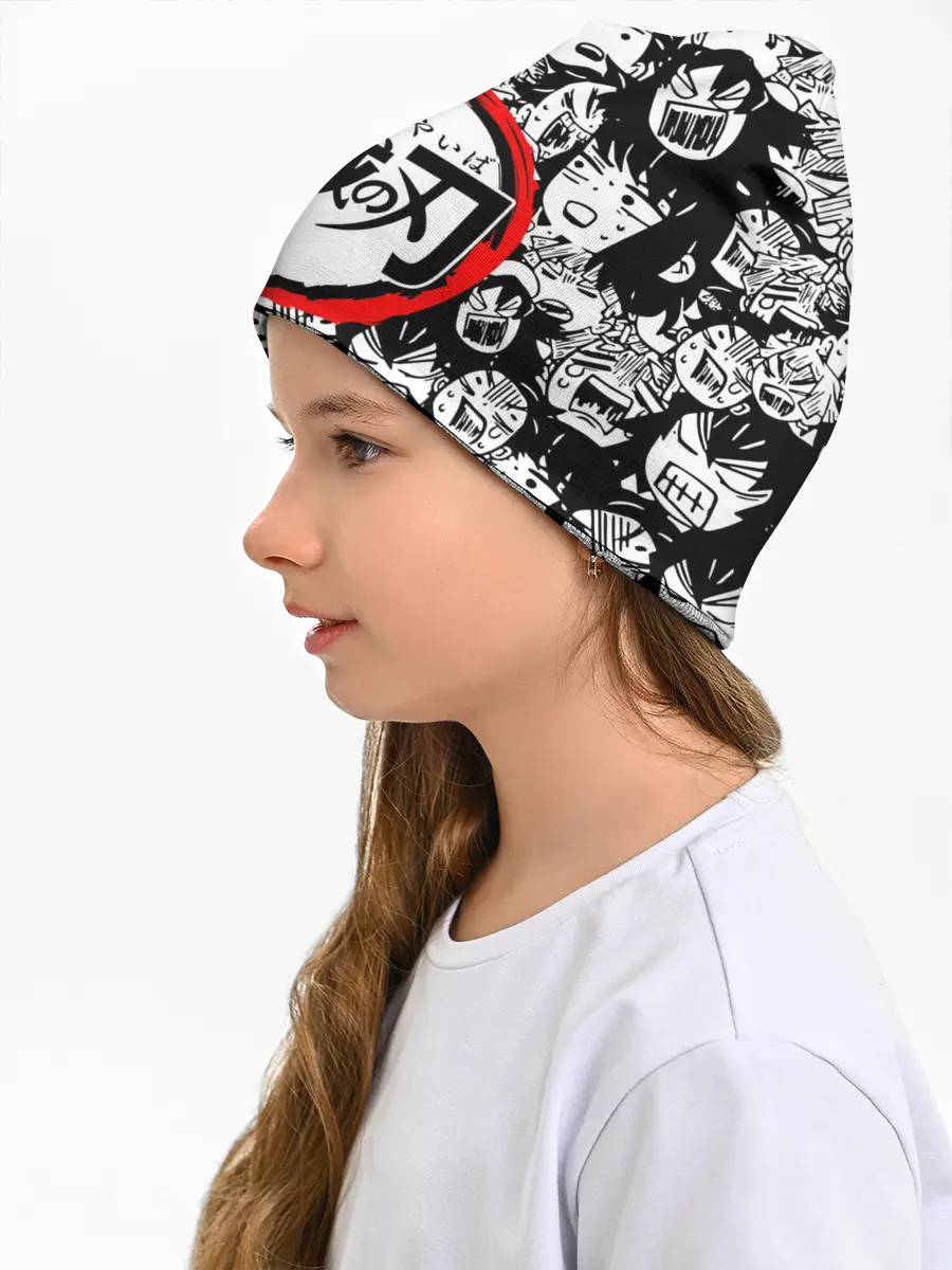 Детская шапка / DEMON SLAYER / ЛИЦА / УЗОР
