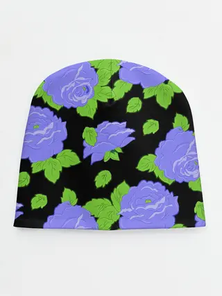 Детская шапка / Синие розы