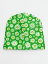 Детская шапка / Ромашки на зелёном фоне