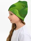 Детская шапка / 3d Green abstract