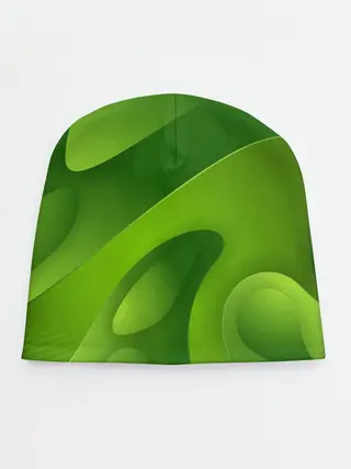 Детская шапка / 3d Green abstract