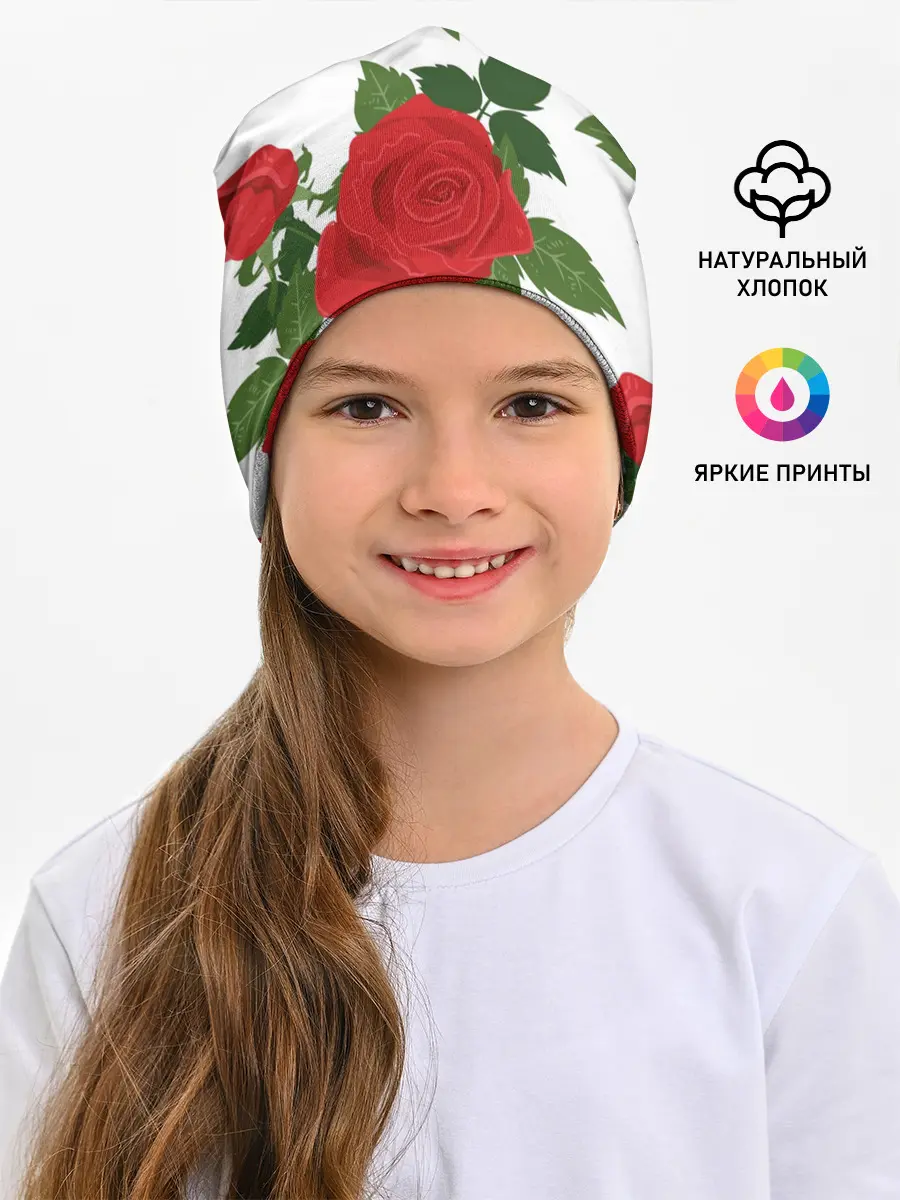 Детская шапка / Большие розы