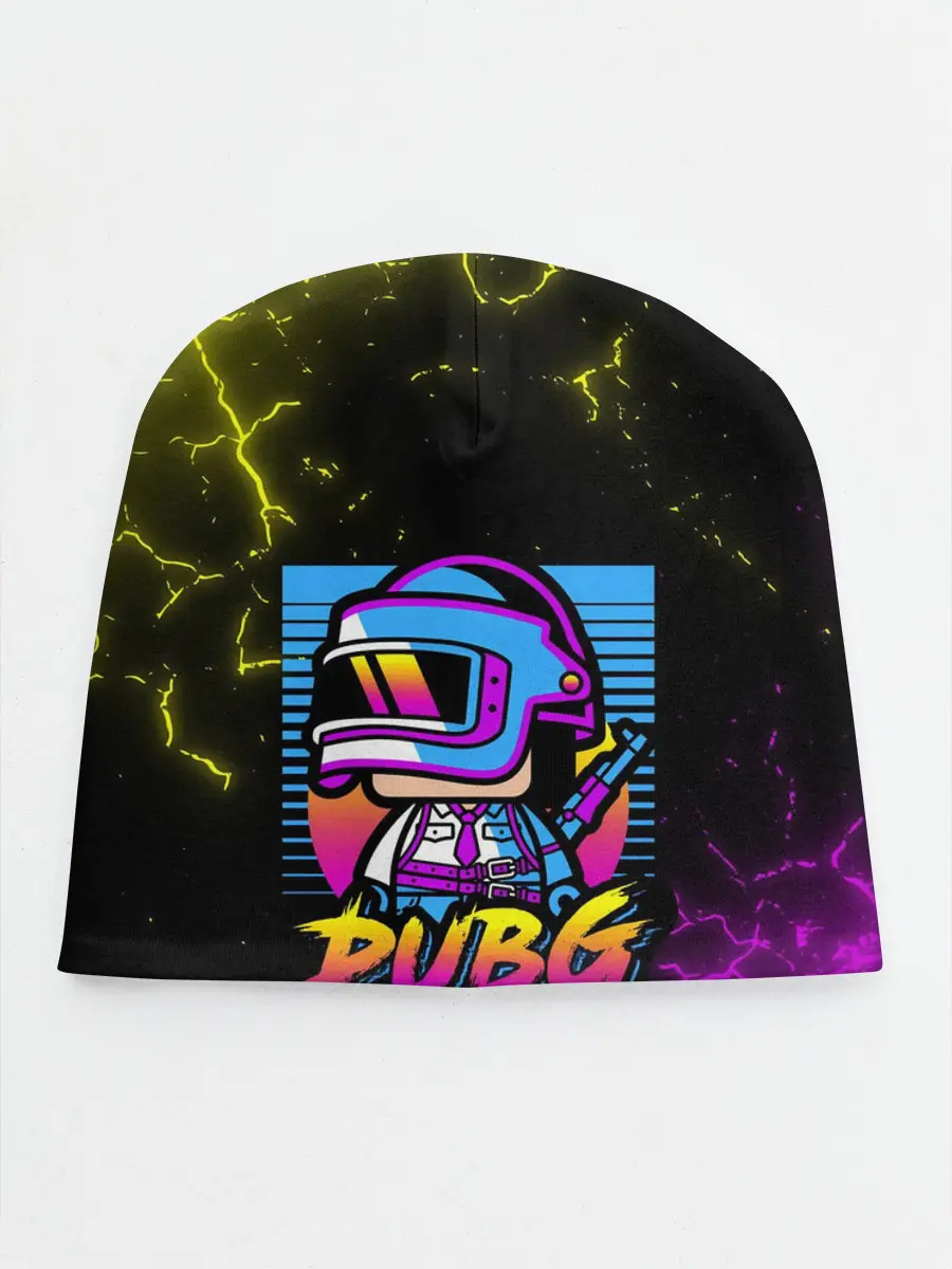 Детская шапка / PUBG RETRO NEON / ПАБГ НЕОН