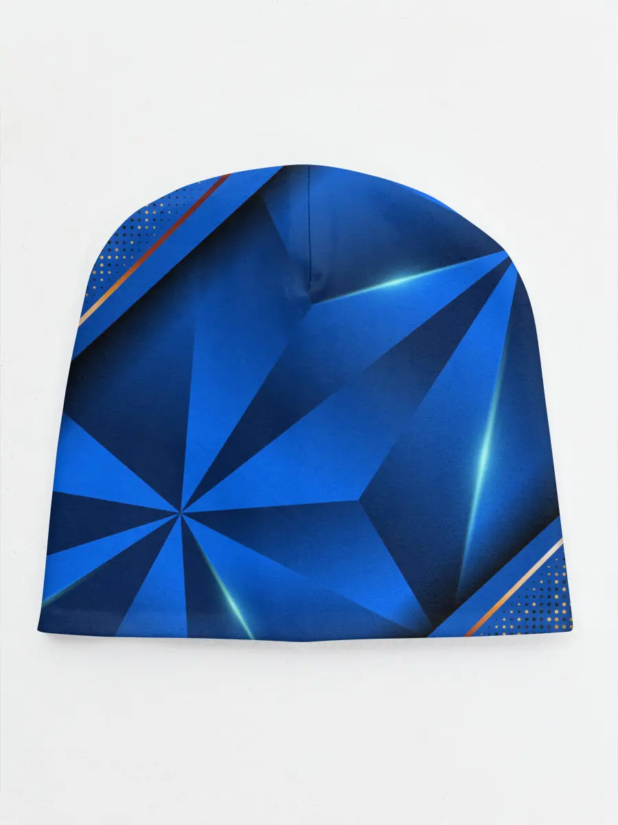 Детская шапка / 3D абстрактные фигуры BLUE