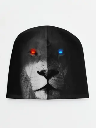 Детская шапка / ЛЕВ - НЕОНОВЫЕ ГЛАЗА