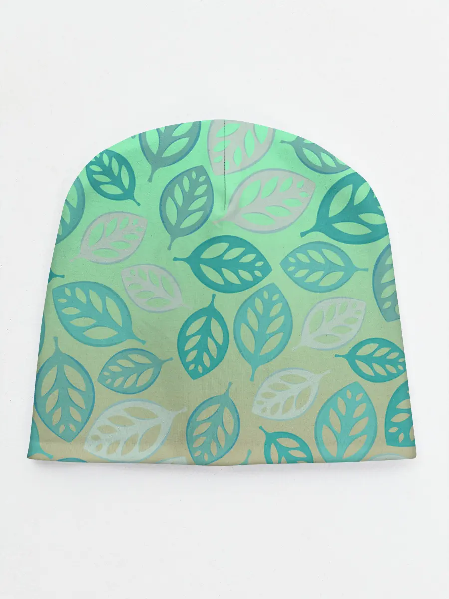Детская шапка / узор из листиков