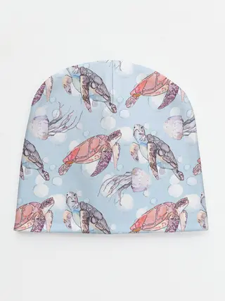 Детская шапка / подводный мир черепахи медузы