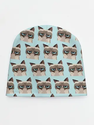Детская шапка / Грустный котик
