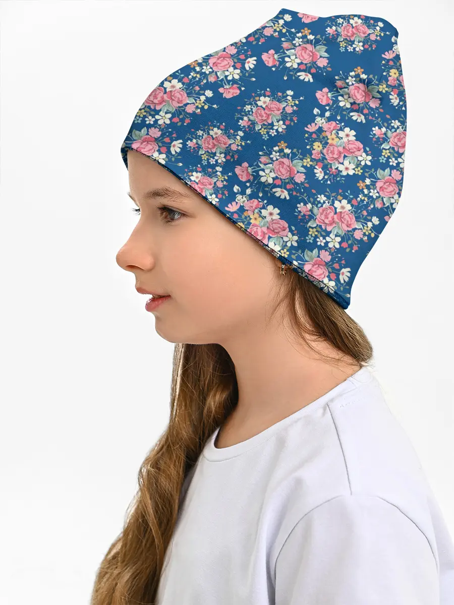 Детская шапка / Розы и Ромашки