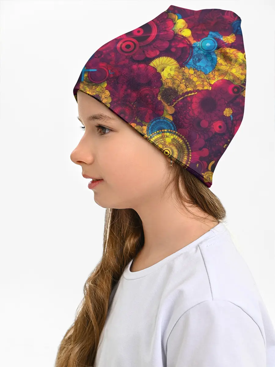 Детская шапка / Цветы - шестеренки