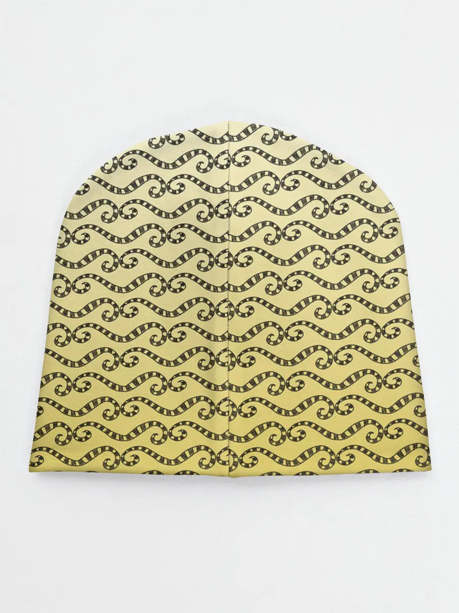 Детская шапка / рисованный узор усы червячки