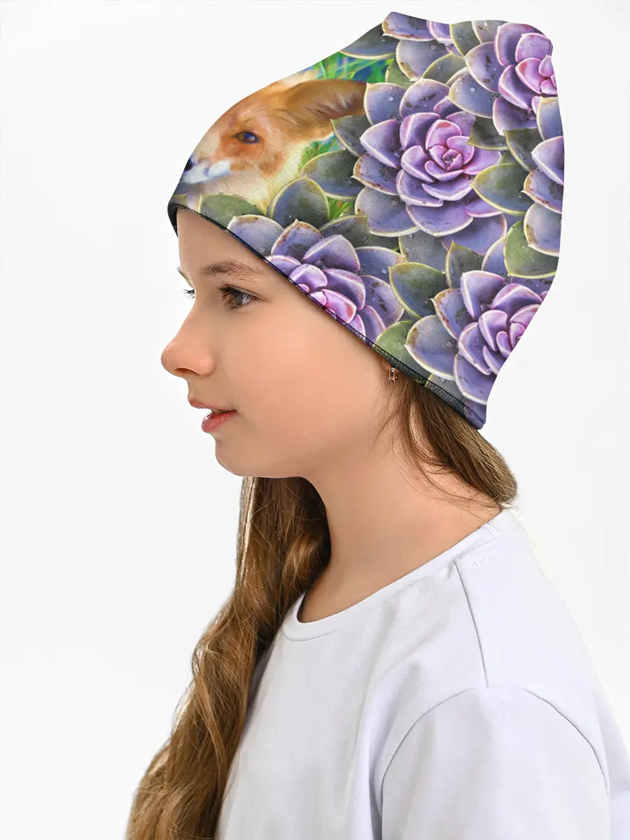 Детская шапка / Лиса среди цветов