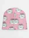 Детская шапка / Котики с цвточками