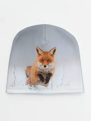 Детская шапка / Лисица прыгает по снегу