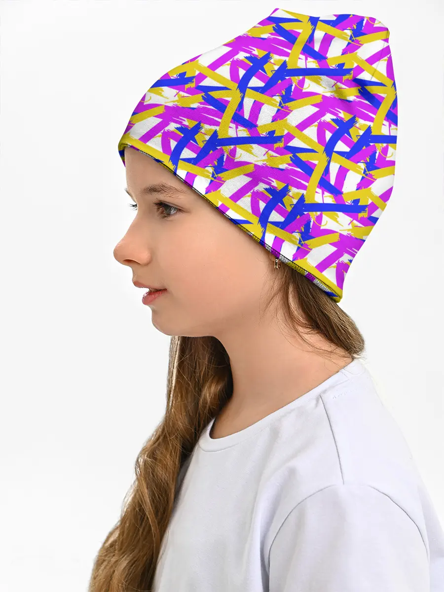 Детская шапка / абстракция из ярких полос