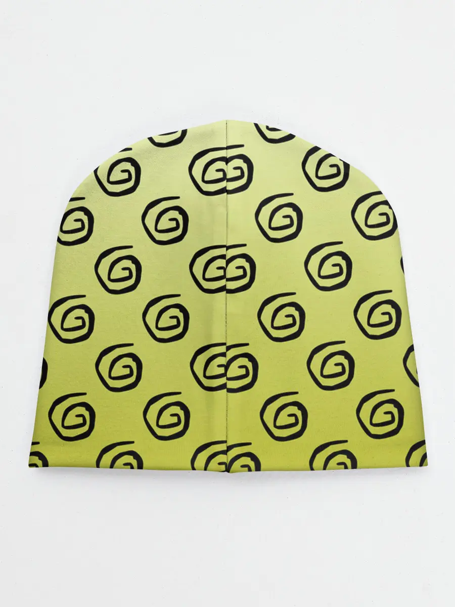 Детская шапка / узор спиральки на желтом фоне