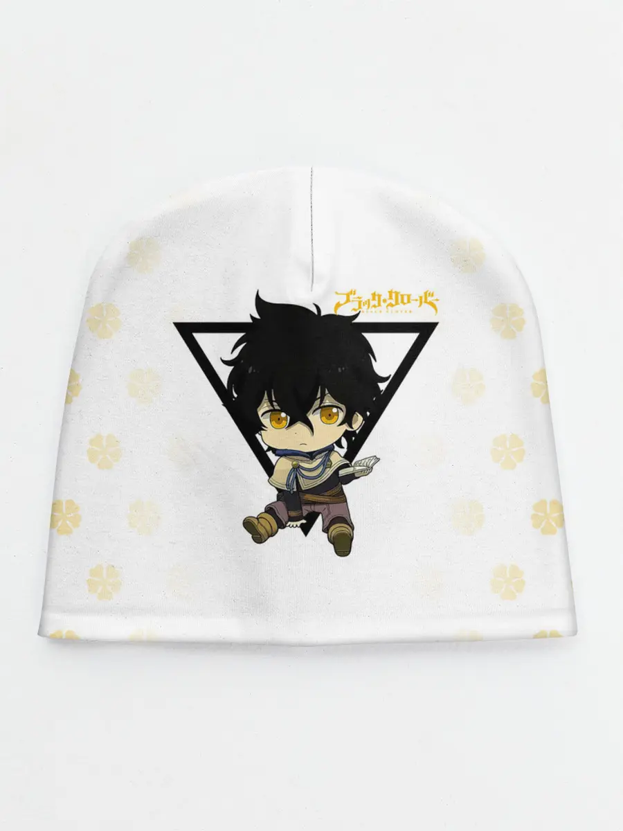 Детская шапка / Юно с книгой Черный Клевер