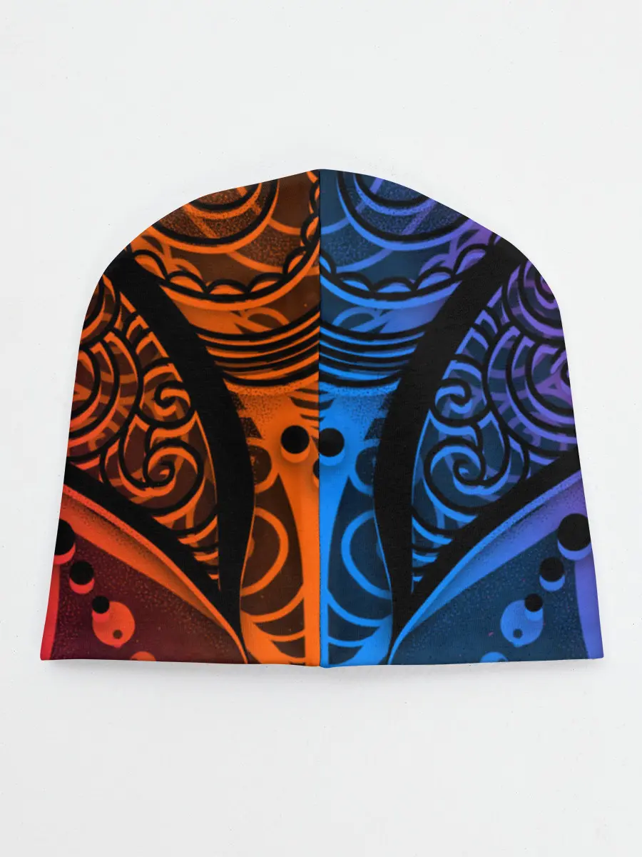 Детская шапка / Фиолетовый узор 3D