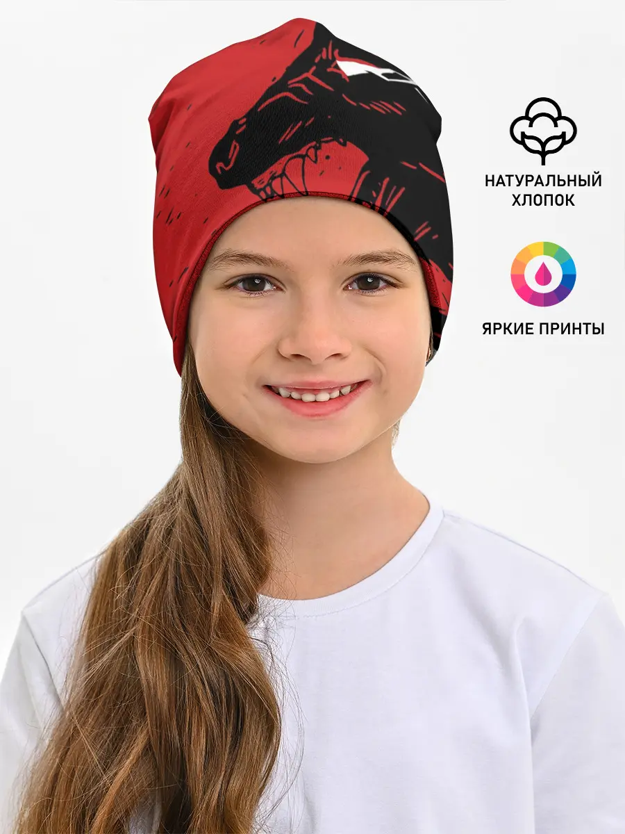 Детская шапка / Красный волк 3D