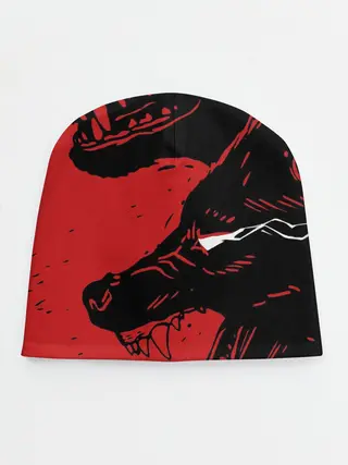 Детская шапка / Красный волк 3D