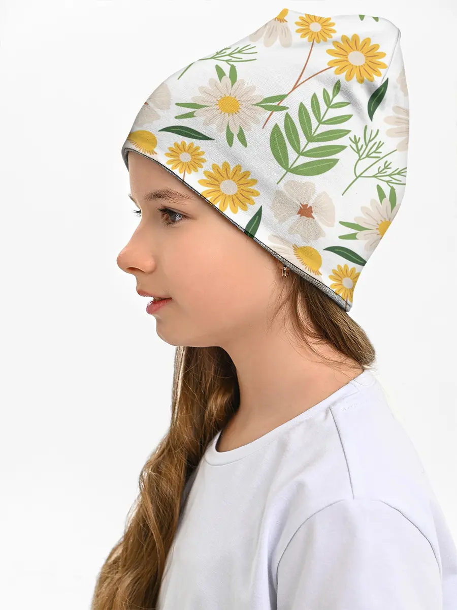 Детская шапка / Цветы и листья