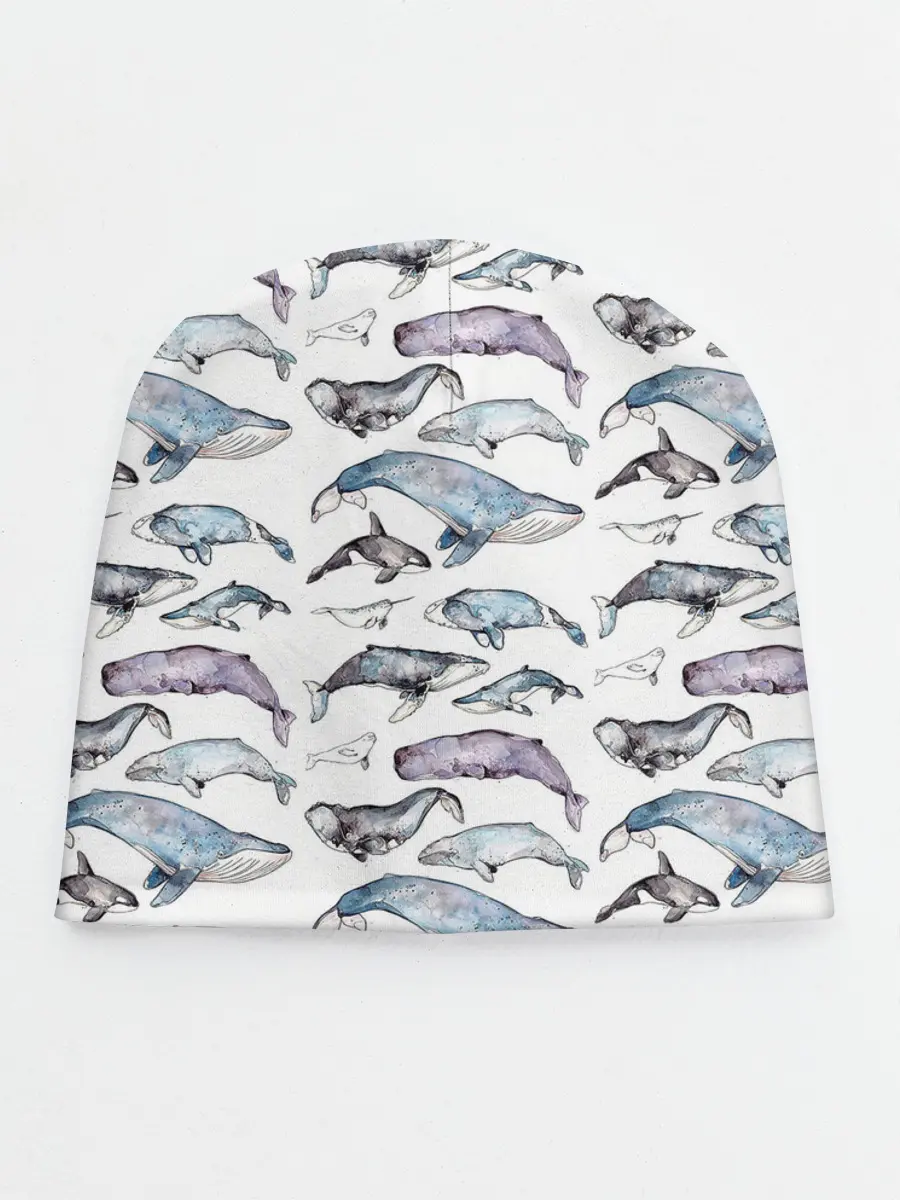 Детская шапка / киты паттерн