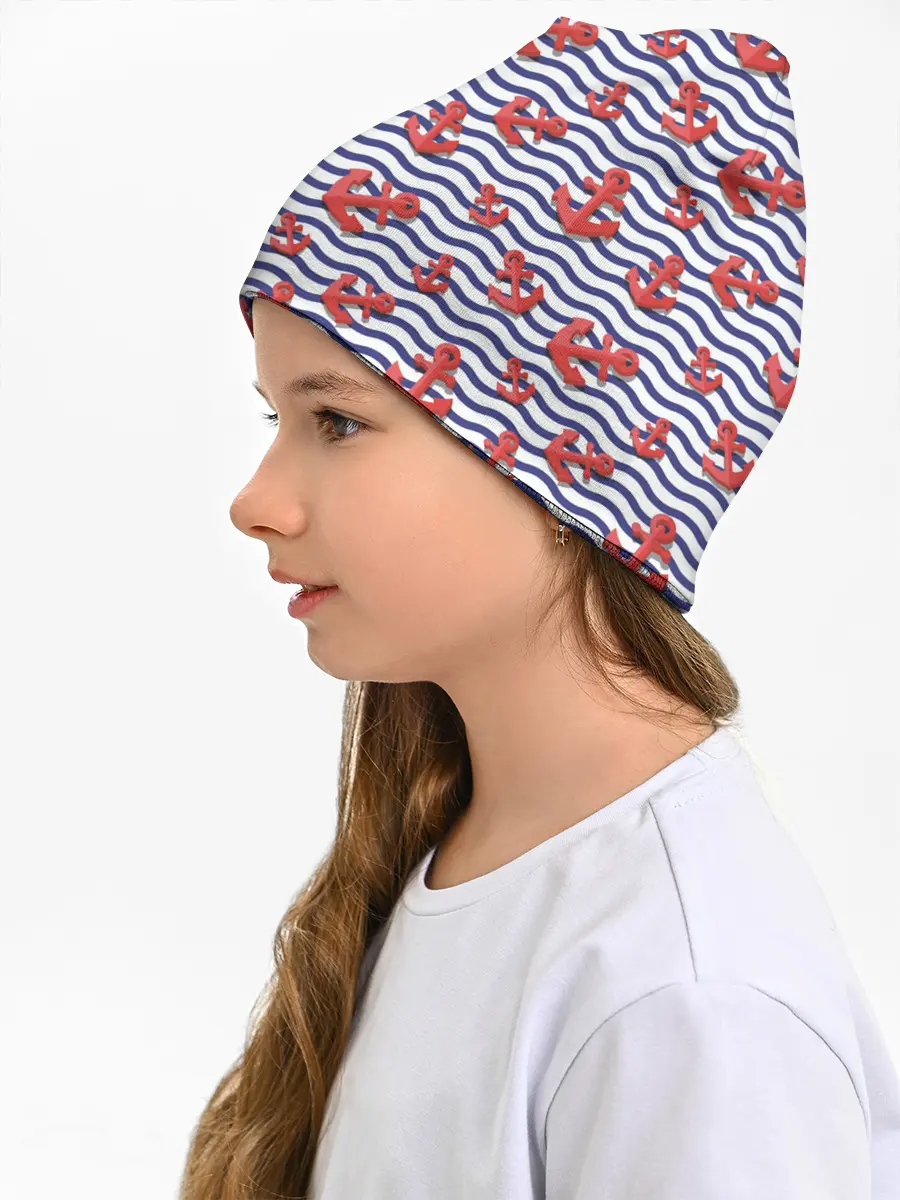 Детская шапка / Красные якоря