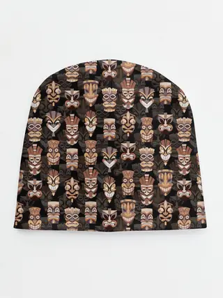Детская шапка / МАСКИ ТИКИ ГАВАЙИ ПАТТЕРН