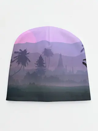 Детская шапка / forest at sunset