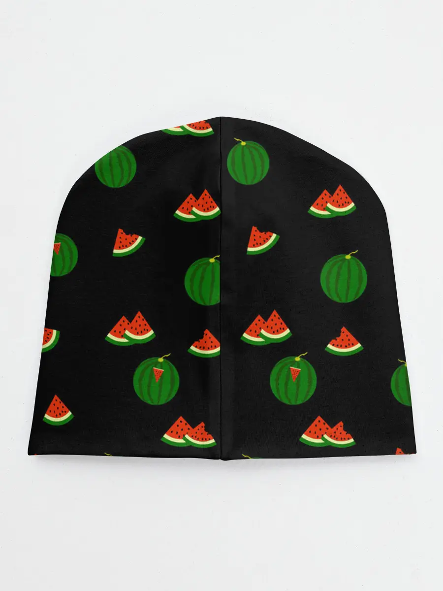 Детская шапка / Арбуз на черном фоне