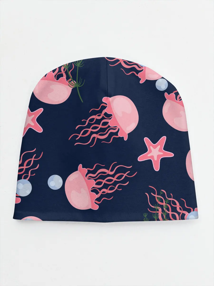 Детская шапка / розовые медузы