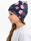 Детская шапка / розовые медузы