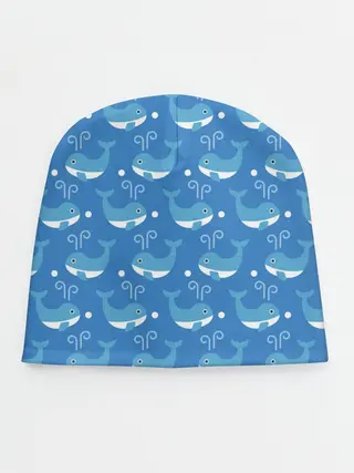 Детская шапка / Киты паттерн