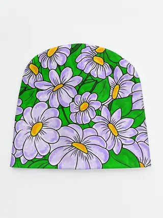 Детская шапка / Цветы Лавандовые ромашки