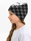 Детская шапка / Чёрный клевер черно-белый разрыв