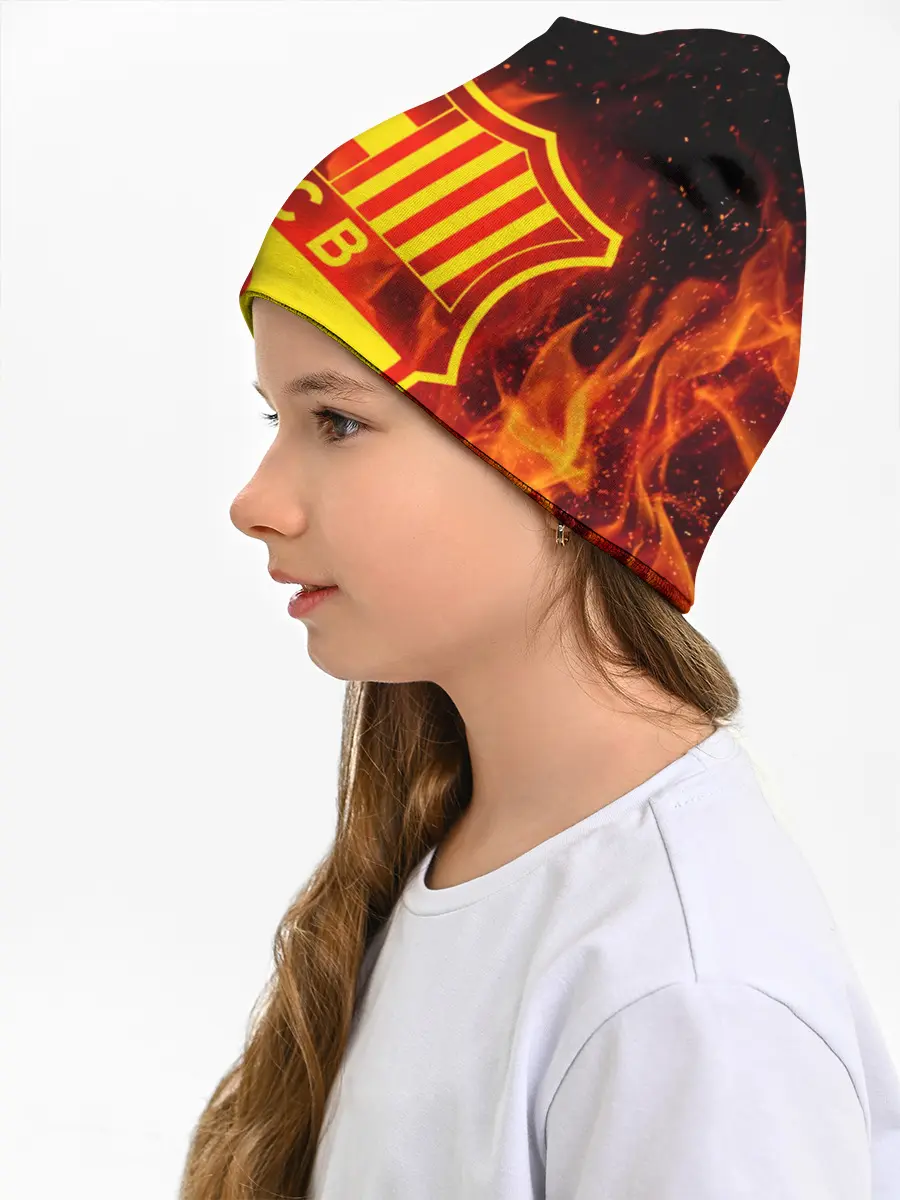 Детская шапка / FC BARCELONA / FIRE / ОГОНЬ