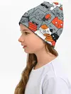 Детская шапка / Разноцветные коты