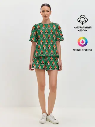 Женская пижама с шортами / бильярд-восьмёрка