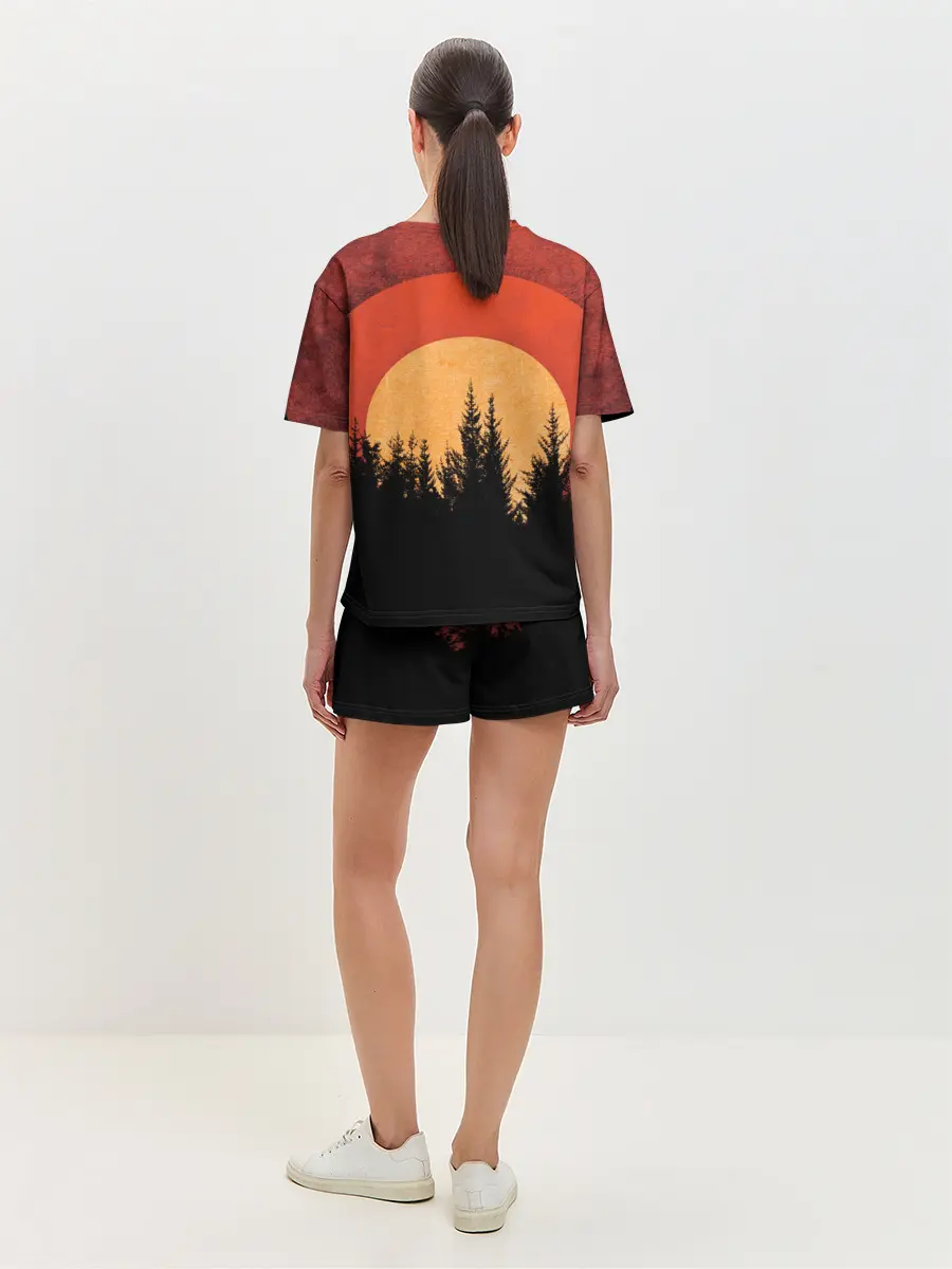 Женская пижама с шортами / ЛЕСНИК 3D