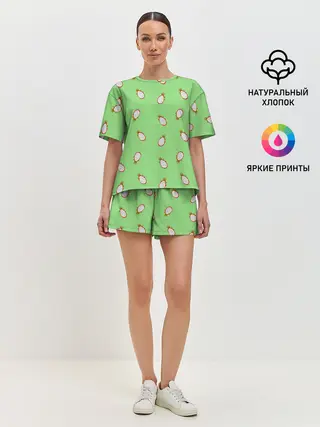 Женская пижама с шортами / Драконий фрукт