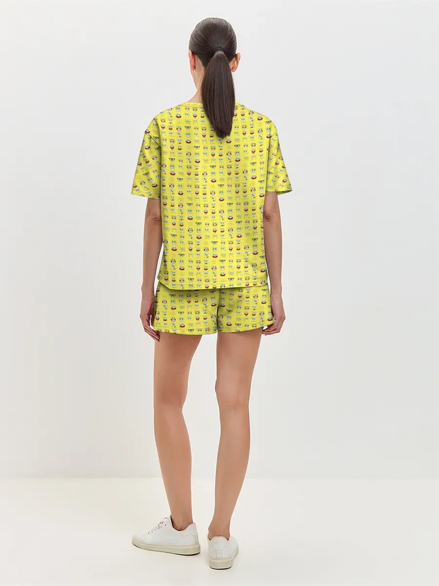Женская пижама с шортами / SpongeBobs facial expressions