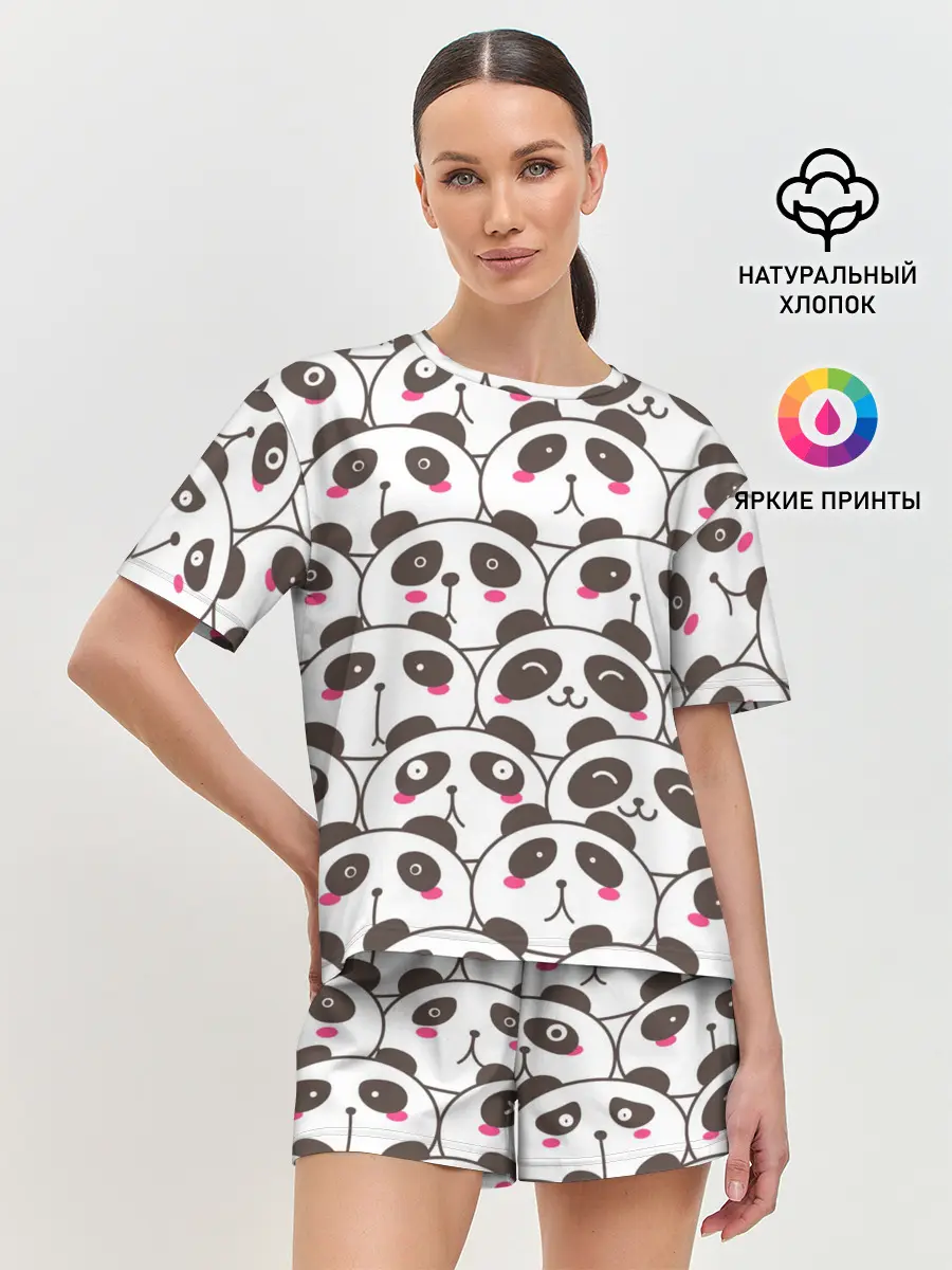 Женская пижама с шортами / Панд много не бывает